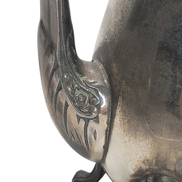 Antique Silver Plated Footed Teapot 2 Sizes Tableware Decorative 9" Tall - Picture 8 of 16